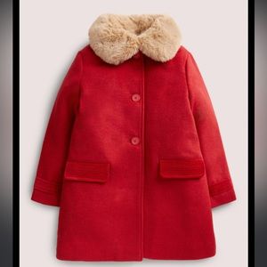 Mini Boden red wool coat